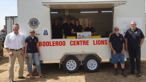 Booleroo Lions with their new caterting trailer